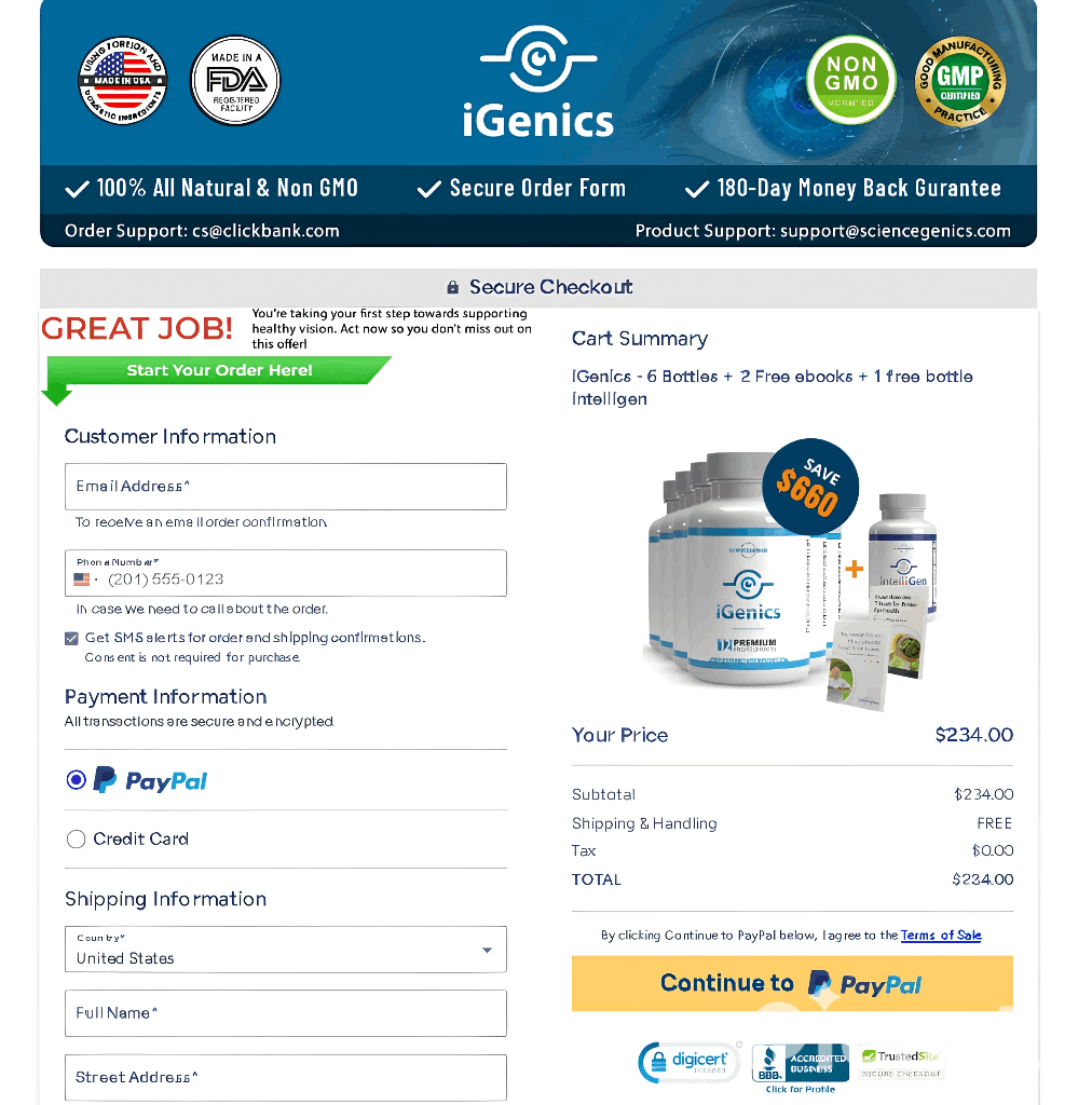 iGenics Secure Checkout Page